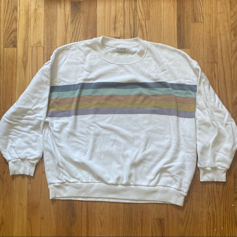 american eagle rainbow striped crewneck